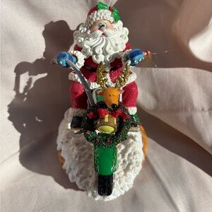 Fitz and Floyd Adventures of Santa Claus on Motorcycle Music Box